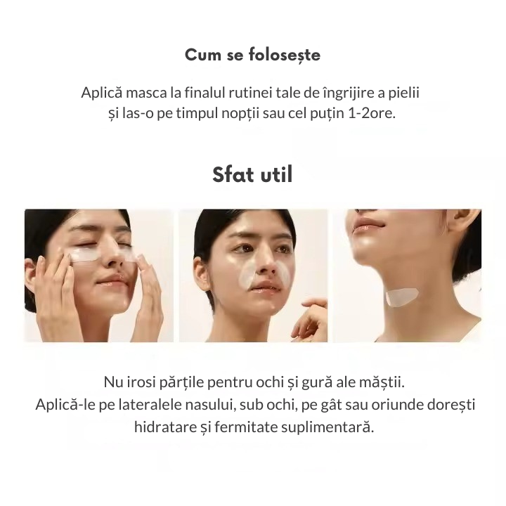 Set 4 Măști cu Colagen Organic pentru Frumusețe Fără Vârstă