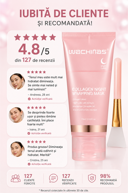 Mască Facială Coreeană Exfoliantă de Noapte cu Colagen