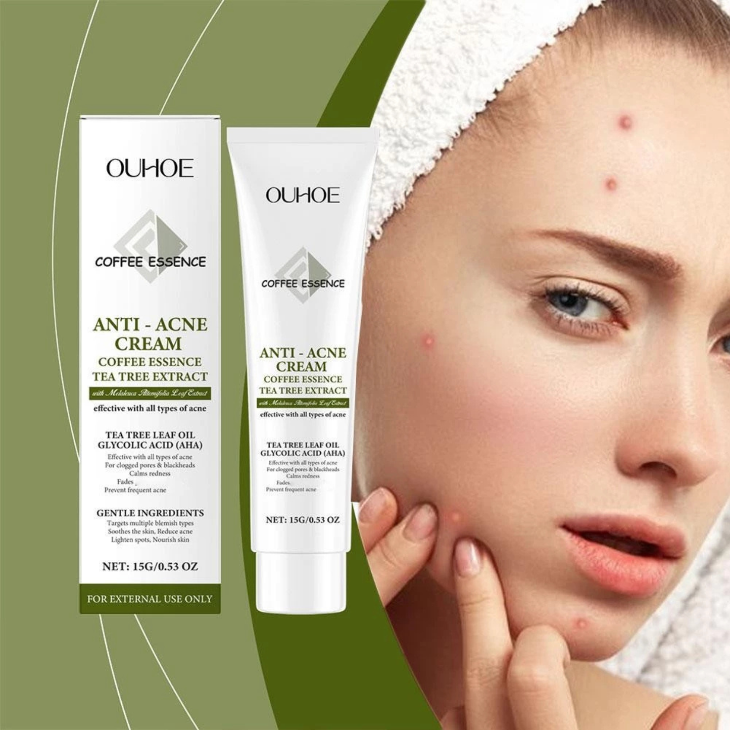 Cremă Profesională Anti-Acnee cu Extract de Arbore de Ceai și Acid Glicolic