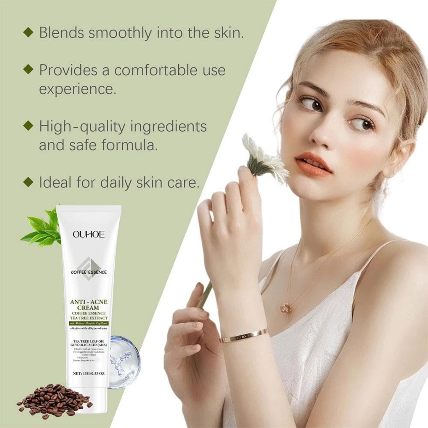 Cremă Profesională Anti-Acnee cu Extract de Arbore de Ceai și Acid Glicolic