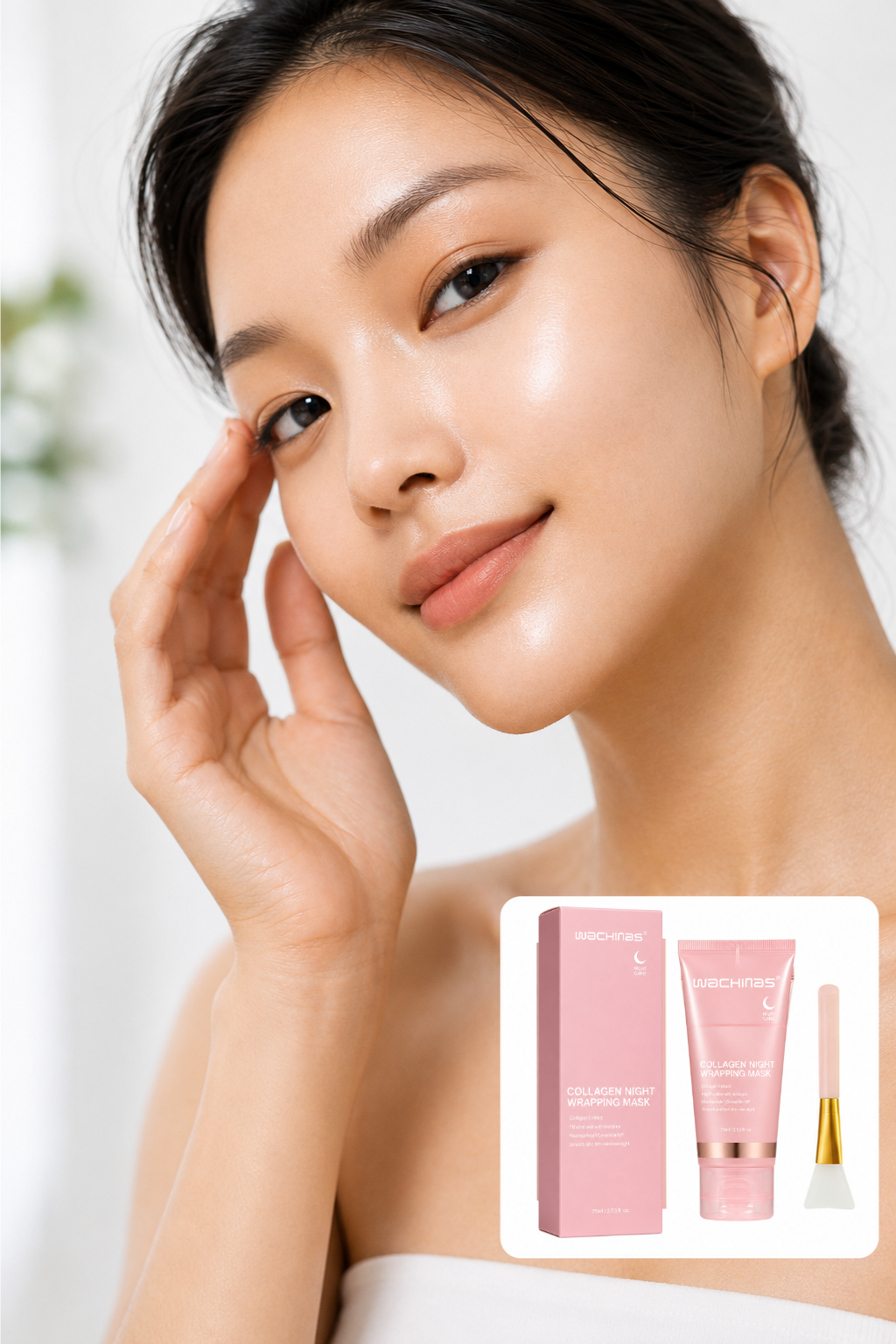 Mască Facială Coreeană Exfoliantă de Noapte cu Colagen