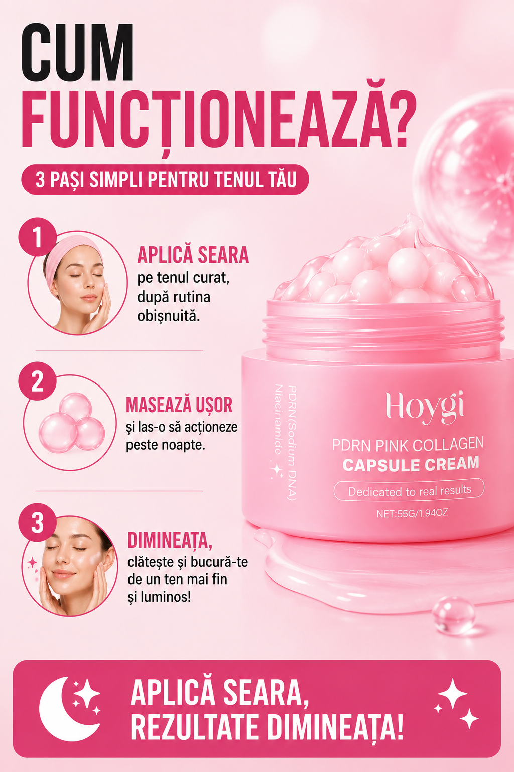 Crema Coreeană Pink Collagen Glow