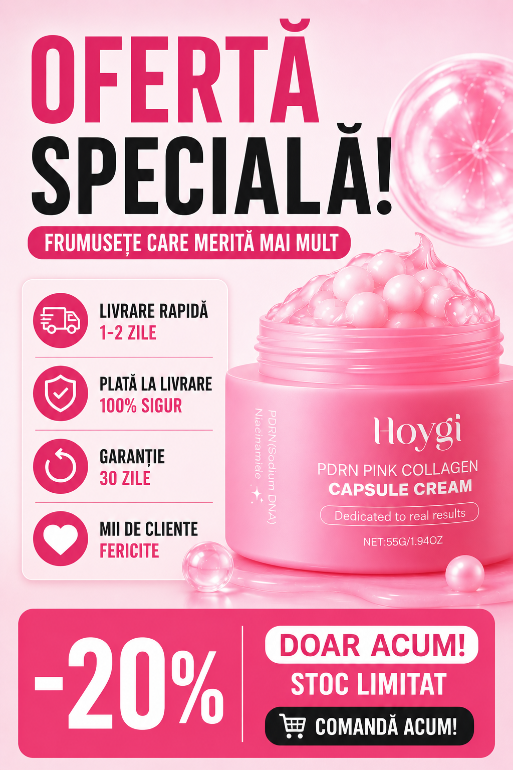 Crema Coreeană Pink Collagen Glow