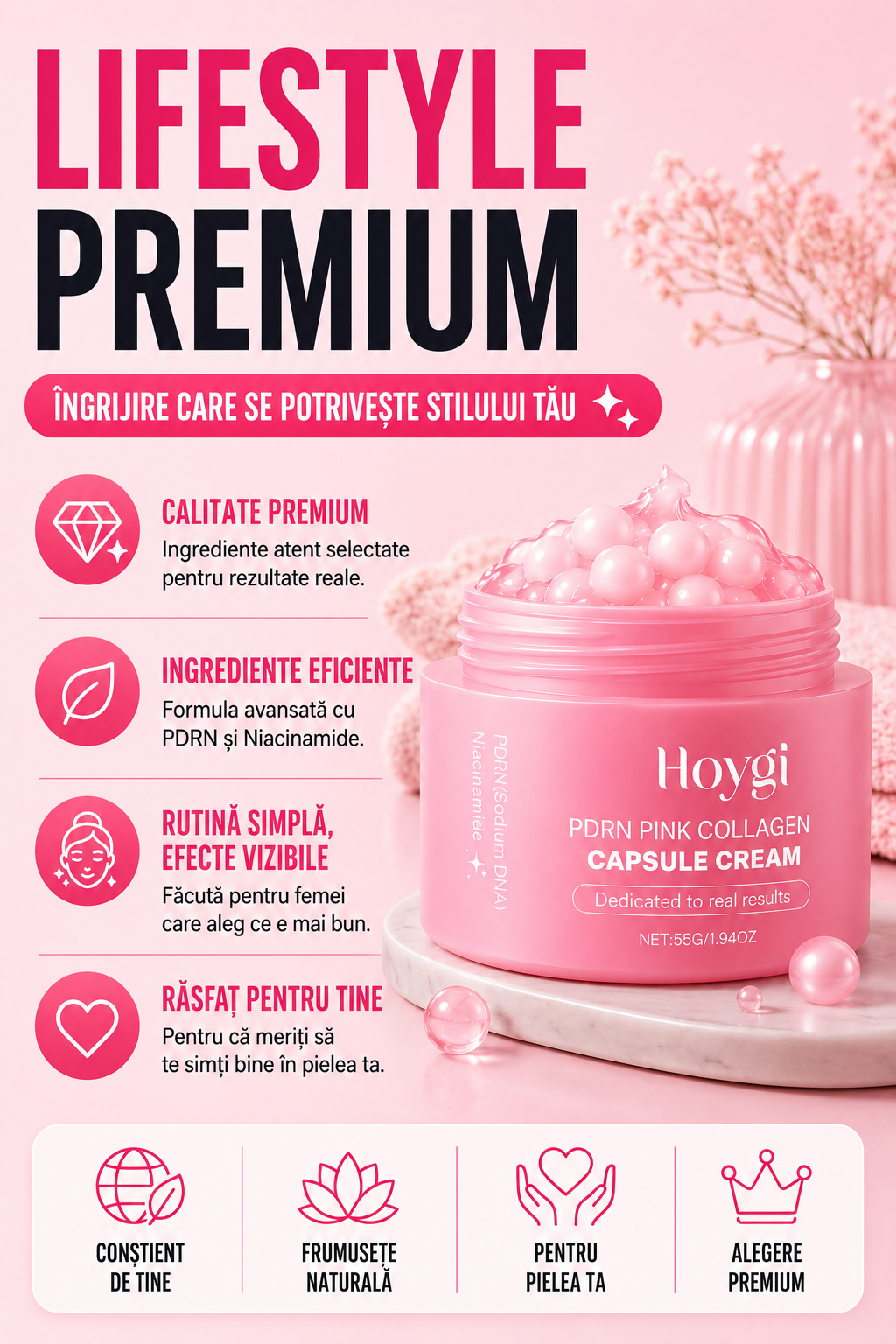 Crema Coreeană Pink Collagen Glow