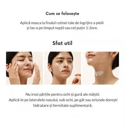Set 4 Măști cu Colagen Organic pentru Frumusețe Fără Vârstă