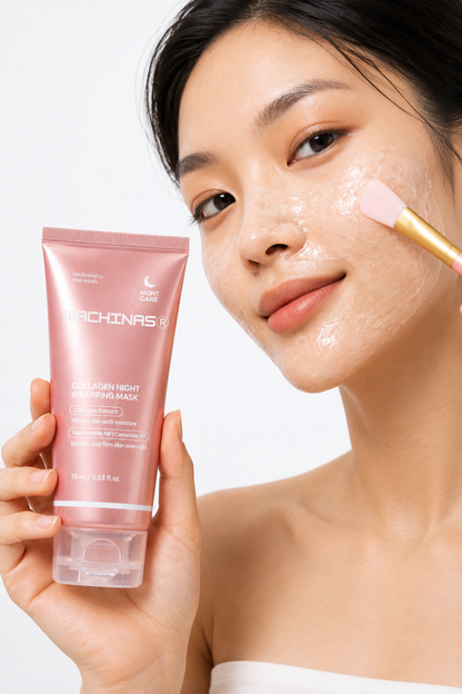 Mască Facială Coreeană Exfoliantă de Noapte cu Colagen